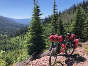 mountain bike on side of a mountain