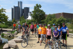 Bike tour group in detroit